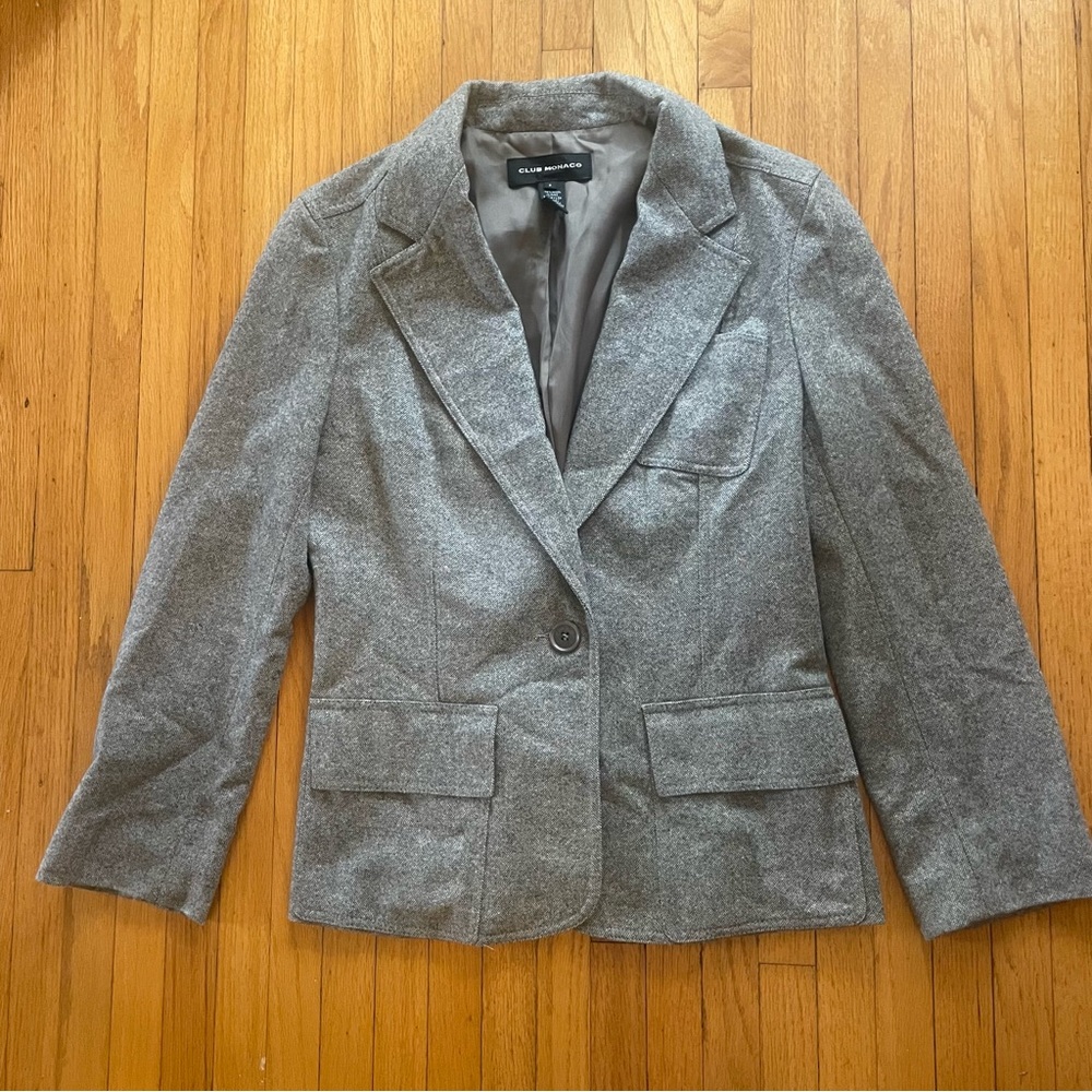 Club Monaco 3/4 Sleeve Lined Blazer